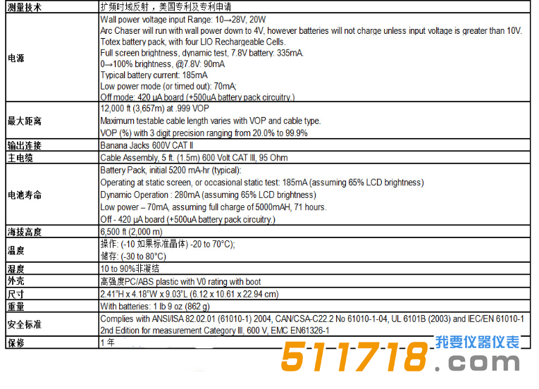 美國T3 Innovation AC120電纜故障測(cè)試儀技術(shù)參數(shù).png